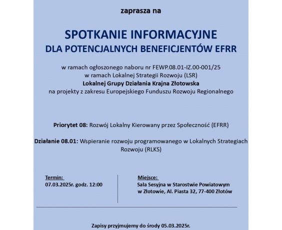 Zaproszenie na spotkania